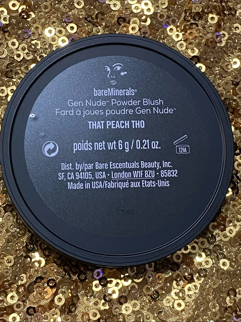 bareMinerals Gen Nude Powder Blush That Peach Tho NWOB .21 oz